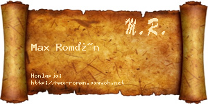 Max Román névjegykártya