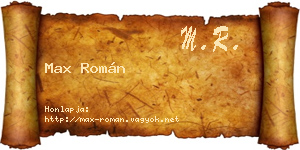 Max Román névjegykártya